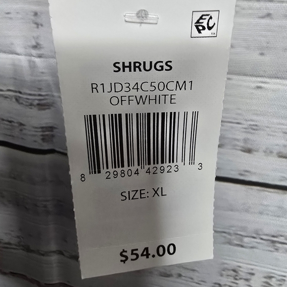 NWT Chris Mclaughlin Open Front Crochet Cardigan Womans Size XL White - Picture 4 of 6